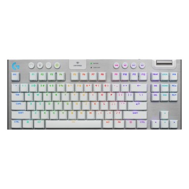Геймърска клавиатура Logitech G915 X LIGHTSPEED TKL Low-Profile Wireless Gaming Keyboard - WHITE - US INT`L - EMEA28i-935
